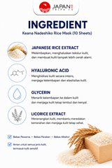 Keana Nadeshiko Rice Mask (Okeome no Mask) 10 Sheets | Made in Japan